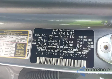 2023 Kia Sportage Ex z USA, uszkodzony, nr VIN 5XYK33AF0PG070820